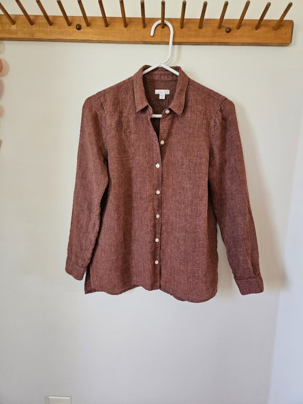 J. Jill Brown Linen Shirt - Size XS Petite